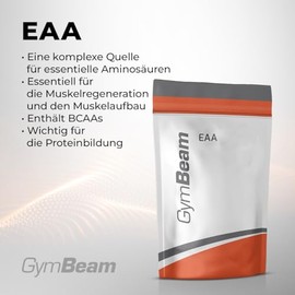 GymBeam GymBeam EAA Pulver - Komplexe Quelle fr essentielle Aminos?uren, mit EAAs und BCAAs, ideal fr Muskelregeneration und Muskelaufbau, Aminos?uren-Pulver fr Hormon (250 g, Mango-Maracuja)