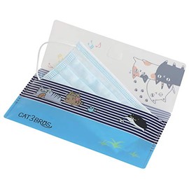 Ceramic Indigo Antibacterial Mask Case, Cat 3 Brothers, Border, Size: Approx. W 8.1 x D 4.7 x D 4.7 inches (20.5 x 12 x
