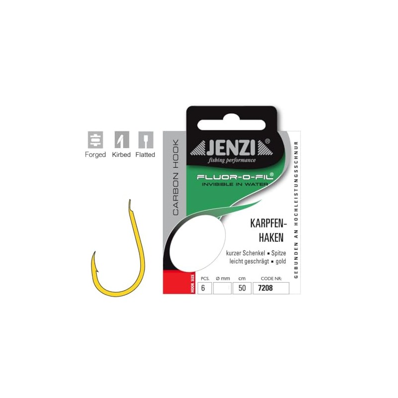 Set: 2 packs of Jenzi tied carp hooks, all-round hooks,
