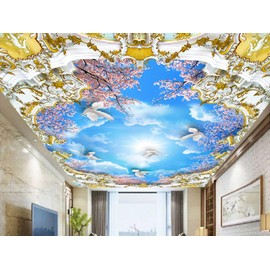 Dslbz Sky Ceiling Wall Mural Wallpaper for Bedroom 98" x 71"(W x H)