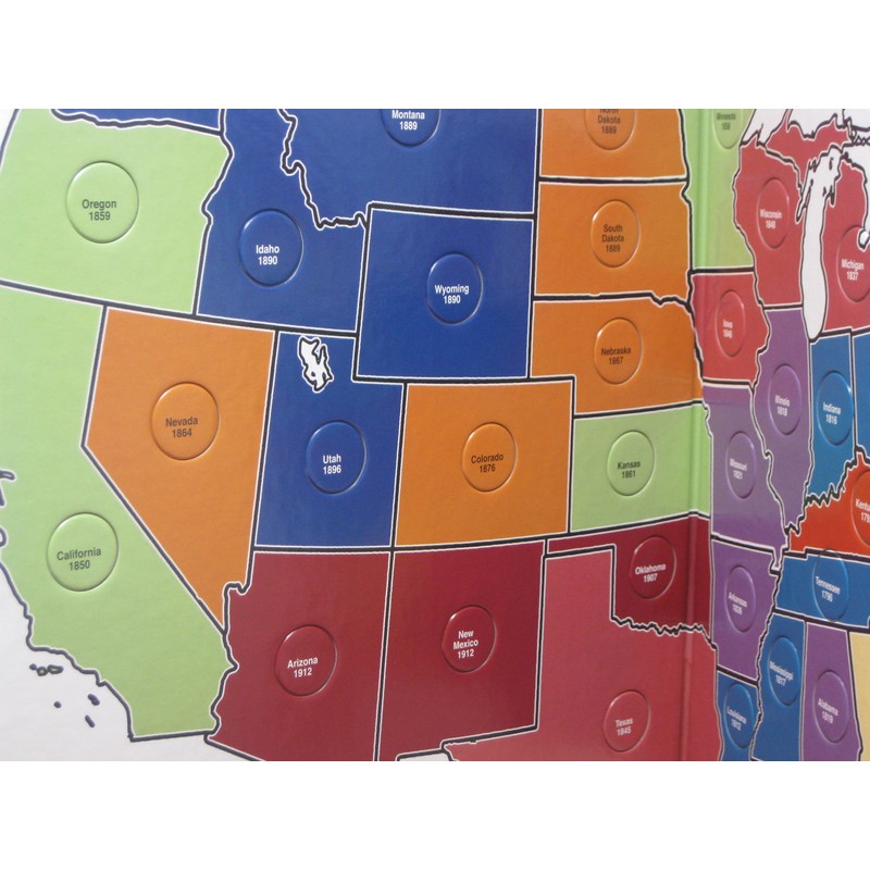 Littleton 50 State Quarter Display Map Folder