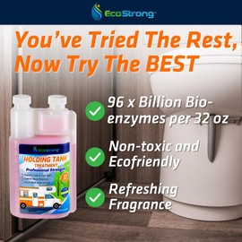 Eco Strong RV Toilet Treatment | RV Black Tank Treatment | RV Holding Tank Digestor, Odor Eliminator, and Cleaner | Perfect for Campers, RVs, Boats, 17 Treatments, Citrus