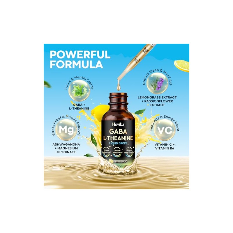 Magnesium Glycinate & GABA L-Theanine Liquid Drops for Kids &