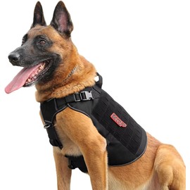 No Pull Dog Harness -Tactical Dog Harness - Military Dog Vest with Adjustable - Dog Harness for Medium Dogs, Service Dog