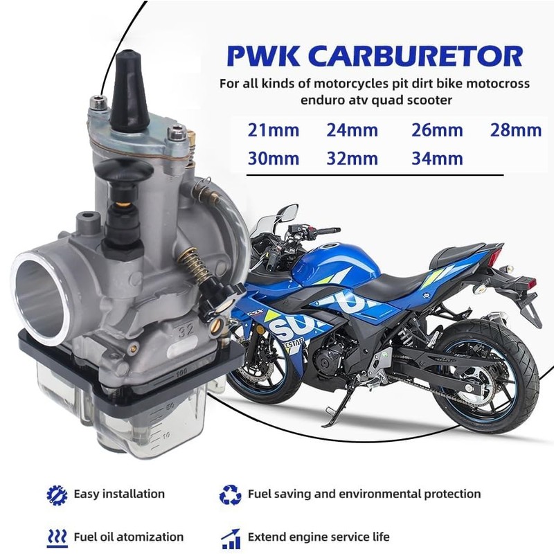 Universal Motorcycle Racing Carburetor PWK 32MM,Fit for 2T 4T Engine