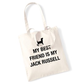 Flox Creative My best friend is my jack russell tote bag