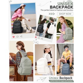 Small Green School Backpack Women, Unisex Lightweight Backpack School Bag Water-resistant Casual Rucksack fits 14 inch Laptop for Boys Girls Men and Women Bookbag College Daypack for Teenage