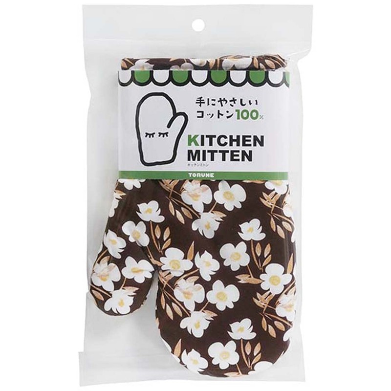 Torne MTN-107 Pot Holder, Kitchen Mittens, Brown Flower, 10.0 x