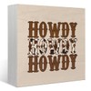 FLVGE Howdy Western Wood Box Sign, Western Desk Decor for