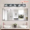 Modern 32\" Black 5-Light LED Vanity Light Square Acrylic Lampshades