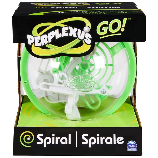 Perplexus GO! Spiral, Compact Challenging Puzzle Maze Skill Game, for Adults and Kids Ages 8 and up (Styles Vary)