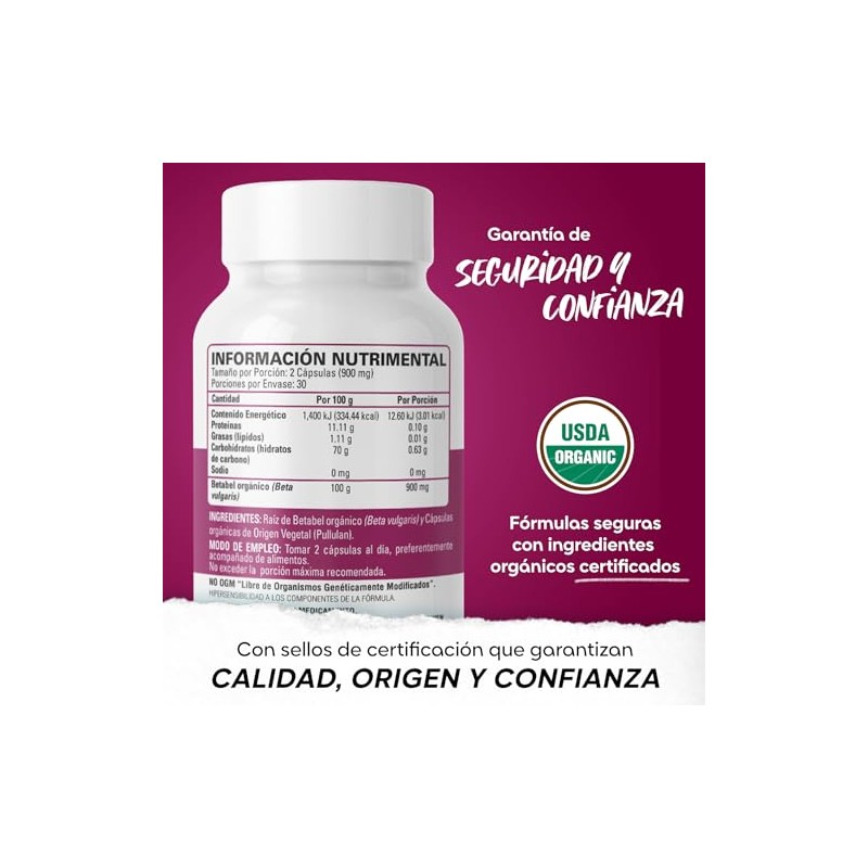 Beet Root Betabel Orgánico Usda Cápsulas