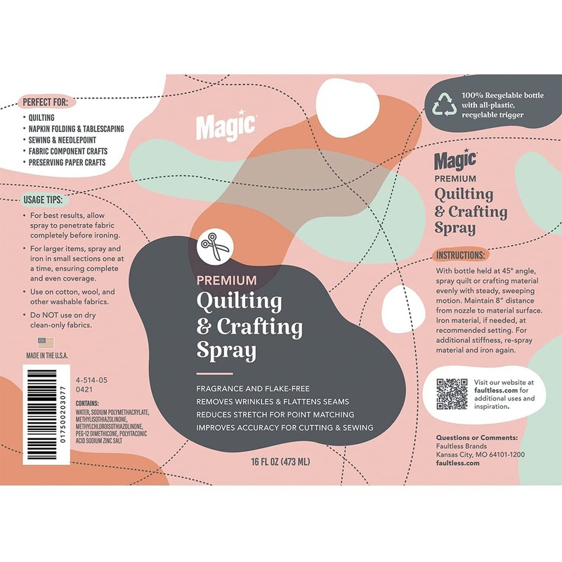 Magic Premium Quilting & Crafting Spray Bottle Fabric Spray for