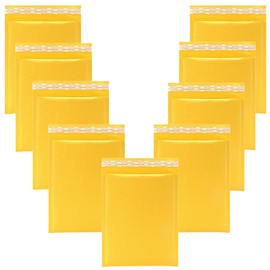 Kraft Bubble Mailers 5x8 Inch 12 Pack Self Seal Padded Envelopes Small Bubble Envelopes Bulk Mail Shipping Bags for Jewelry Makeup Supplies (Yellow)