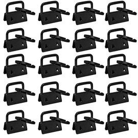20 Pcs 1 Inch Key Fob Hardware Key Chain Fob Wristlet Hardware with Key Ring Black
