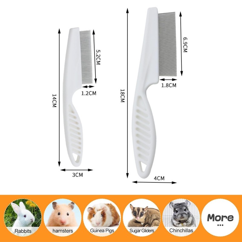 Stainless Steel Rounded Teeth Grooming Comb for Small Pets -