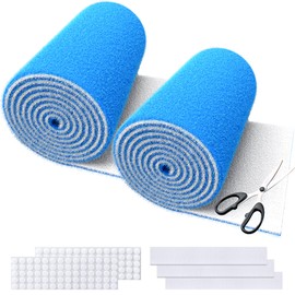 MERV 8 Air Vent Filters, 12" x 90"X 2Roll Cut to Fit Air Filter Material (100+ Filters),Electrostatic Triple Vent Filter for Floor, Ceiling, HVAC & RV Vents, Includes 48 Adhesive Hook Tape