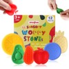ZRENJHUS Sensory Worry Stone for Kids 12 Pack Fruit Shaped