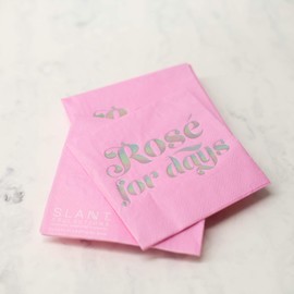 Slant Collections-20-Count Cocktail/Beverage Paper Napkin, 5 x 5-Inch, Rose` for Days