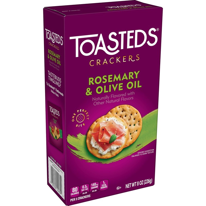 Toasteds Crackers, Party Snacks, Lunch Snacks, Rosemary and Olive Oil