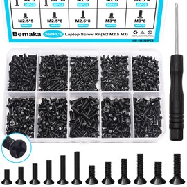 Bemaka 360Pcs Laptop Screws Notebook Computer Tiny Screw Kit 12 Sizes M2 M2.5 M3 Laptop Replacement Computer Screws for Motherboard SSD PC Fan Hard Drive