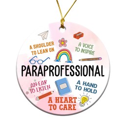 MEDROC Paraprofessional Christmas Ornament 2024 - Teachers Week Appreciation Gifts for Women Men, Thank You Gift for Teaching Assistant Paras Parapro Aide Holiday Fall Home Décor