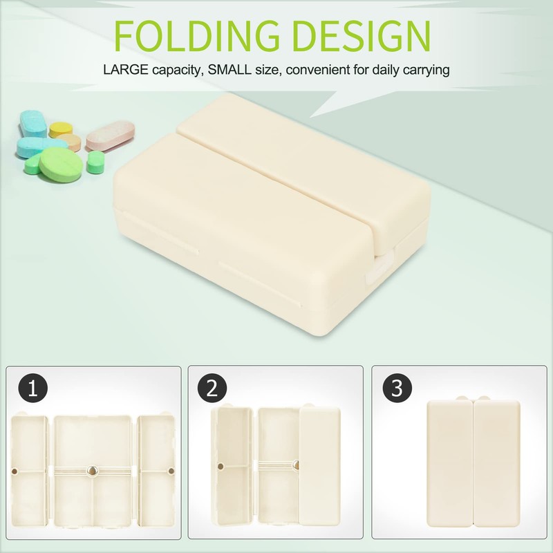 FYY 2 Pcs Daily Pill Organizer, 7 Compartments Portable Pill