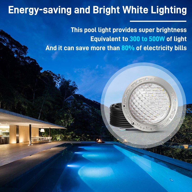 10 Inch LED Pool Lights for Inground Pool,Cool White,AC120V,100FT
