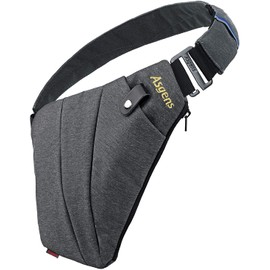 Asgens Anti-Theft Hidden Bags Multi-Purpose Security Bag Adjustable Underarm Shoulder Armpit Messenger Bag Sports Leisure Chest Bag Portable Backpack (Gray/Left Handed)