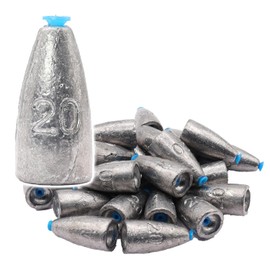Fabulous Hall Bullet Sinker Tube Included, 0.7 oz (20 g), 25 Piece Set, Sinker, Weight, Bass, Worm, Lead, Fishing, Sea, River, Texas Rig