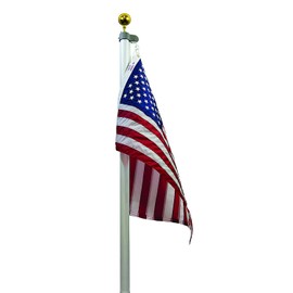 WINDSTRONG Tapered Telescoping Silver Flag Pole Tangle Free Commercial Flagpole 2.5 inch Base Optional US Flag and Solar Light Hardware Inlcuded (17 Feet No Flag)