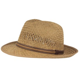 Straw Hat Summer Hat Sun Hat – Hand Braided 100% Straw – Bogart – Very Light, Flexible, Skin-friendly & Comfortable – Natural - 57