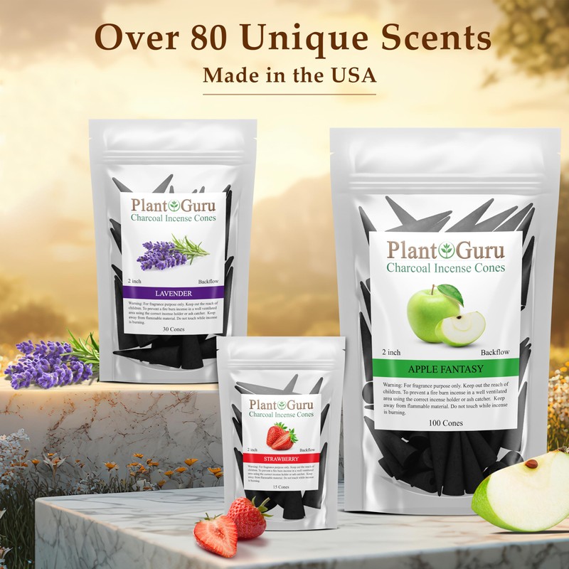 Sandalwood Charcoal Incense Cones 2" TOPLOW - 60 Pack Bulk