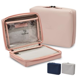 OneNine5 Eco-Friendly Travel Wash Bag (Toiletry Bag) with 100% Recycled Plastic Lining - Komodo Pink