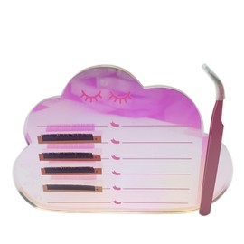 LIXIMMAZN Dazzling Eyelash Grafting Pallet, Acrylic Lash Tile holder, Makeup Palette Eyelash Extensions Storage Gasket Pads with Suction for Tweezers (Cloud-Shaped C)