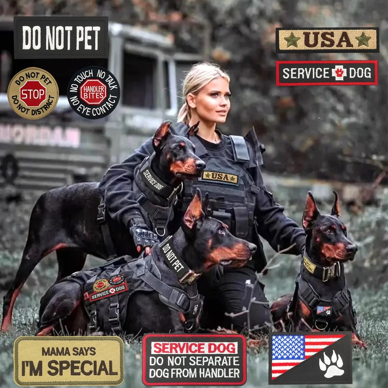 GUX 16 Pack Service Dog Patches Set, Tactical K9 Working
