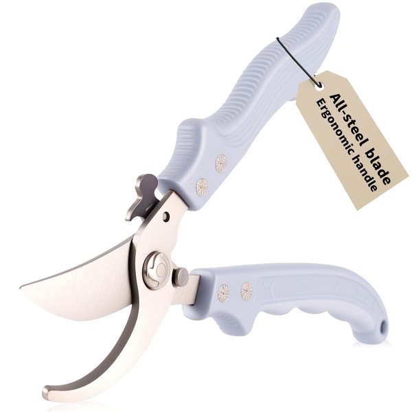 Professional Bypass Pruning Shears - Heavy Duty Non-Slip Clippers for