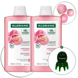 클로란 [민감두피&두피진정] 피오니 샴푸 400ml 2개 + 문어 괄사 증정 [Sensitive Scalp & Scalp Soothing] Peony Shampoo 400ml 2pcs + Free Octopus Gua Sha