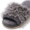 Francfranc Moist Knit Ruffle Room Shoes, gray
