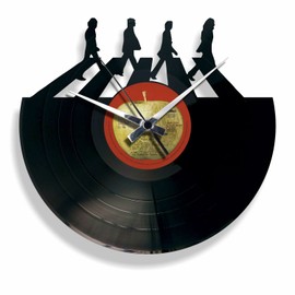 DISCOCLOCK - The Beatles Clock Made from 100% Recycled Vinyl, Noiseless, Easy to Hang, 30 cm, Black Fans