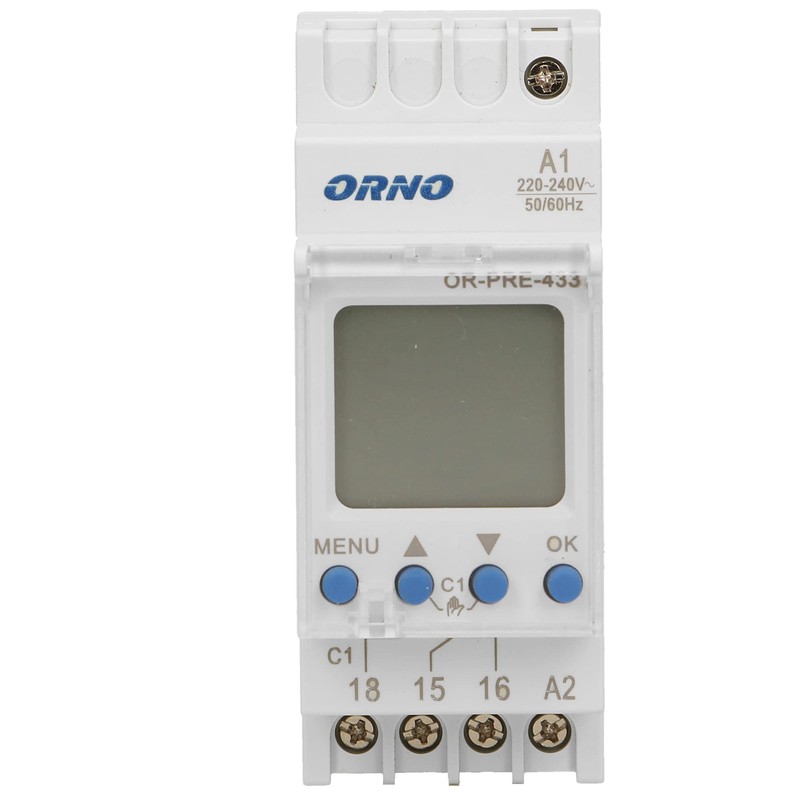 ORNO PRE-433 DIN Rail Timer 52 Programmes, 3 Menu Languages,