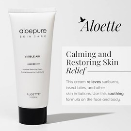 Aloette Crema hidratante facial – Productos diarios para el cuidado de la piel corporal y facial con aloe vera y vitamina E – Loción facial hidratante para la piel hidrata y rejuvenece la piel seca a normal, sin gluten – 2 onzas líquidas