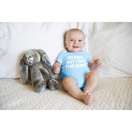 Body para bebé de una sola pieza, con texto en inglés "I'd Flex But I Like This Shirt", Azul claro, 12 meses