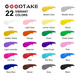 GOODTAKE Acrylic Paints, Liquid Watercolor Paint, 7 fl oz, Non-Toxic, Painting, Kids, Craft, Hobby, Fun, Water Color, Posters, Cool Effects, Versatile, Gift - Canvas Paint (Black, 7 Fl Oz)