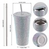 500ml Water Bottle Stainless Steel Rhinestone Decoration Vacuum Water Cup