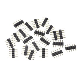 uxcell 5 Pin Male to Male Plug Connector 30Pcs Black for Surface Mounted Devices 5050 RGB LED Strip Light
