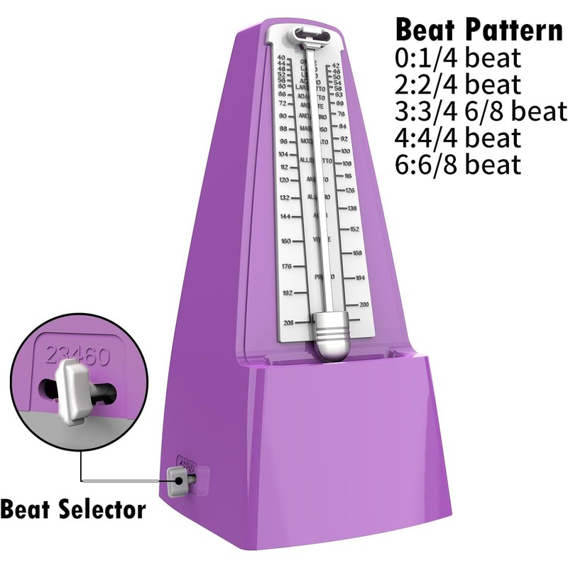 Solo Mechanical Metronome with Accent Bell, Precise Time and Powerful