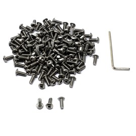 iexcell 100 Pcs M4 x 10mm Thread Pitch 0.7 mm Stainless Steel 304 Hex Socket Button Head Cap Screws Bolts Kit