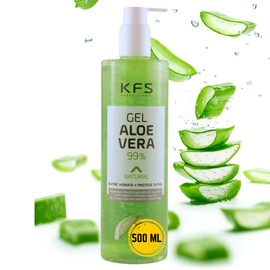 KFS Pure Natural Aloe Vera Gel 100%. Absorbs instantly and has a pleasant, non-greasy texture. Nourishes, moisturises and refreshes. After sun lotion and after hair removal.