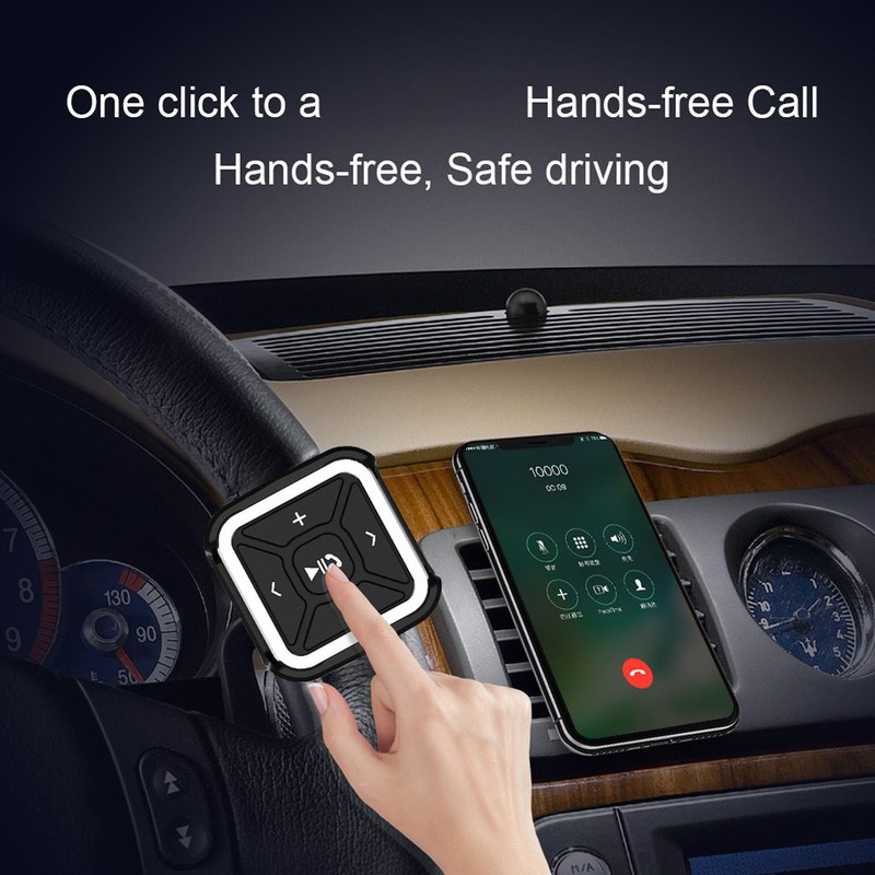 Bluetooth Media Button, Steering Wheel Remote Control for Selfie Music